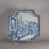 W487 Pair of Dutch delft blue and white plaques, c.1750