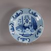 W493 Dutch Delft blue and white plate, c.1800