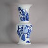 W513 Chinese blue and white yen-yen vase, Kangxi (1662-1722)