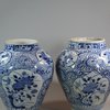 W52 Pair of Japanese blue and white vases, Edo period