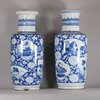 W525 Pair of Chinese blue and white rouleau vases, Kangxi (1662-1722)