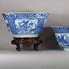 W526 A pair of large Chinese blue and white punch bowls, Kangxi (1662-1722)