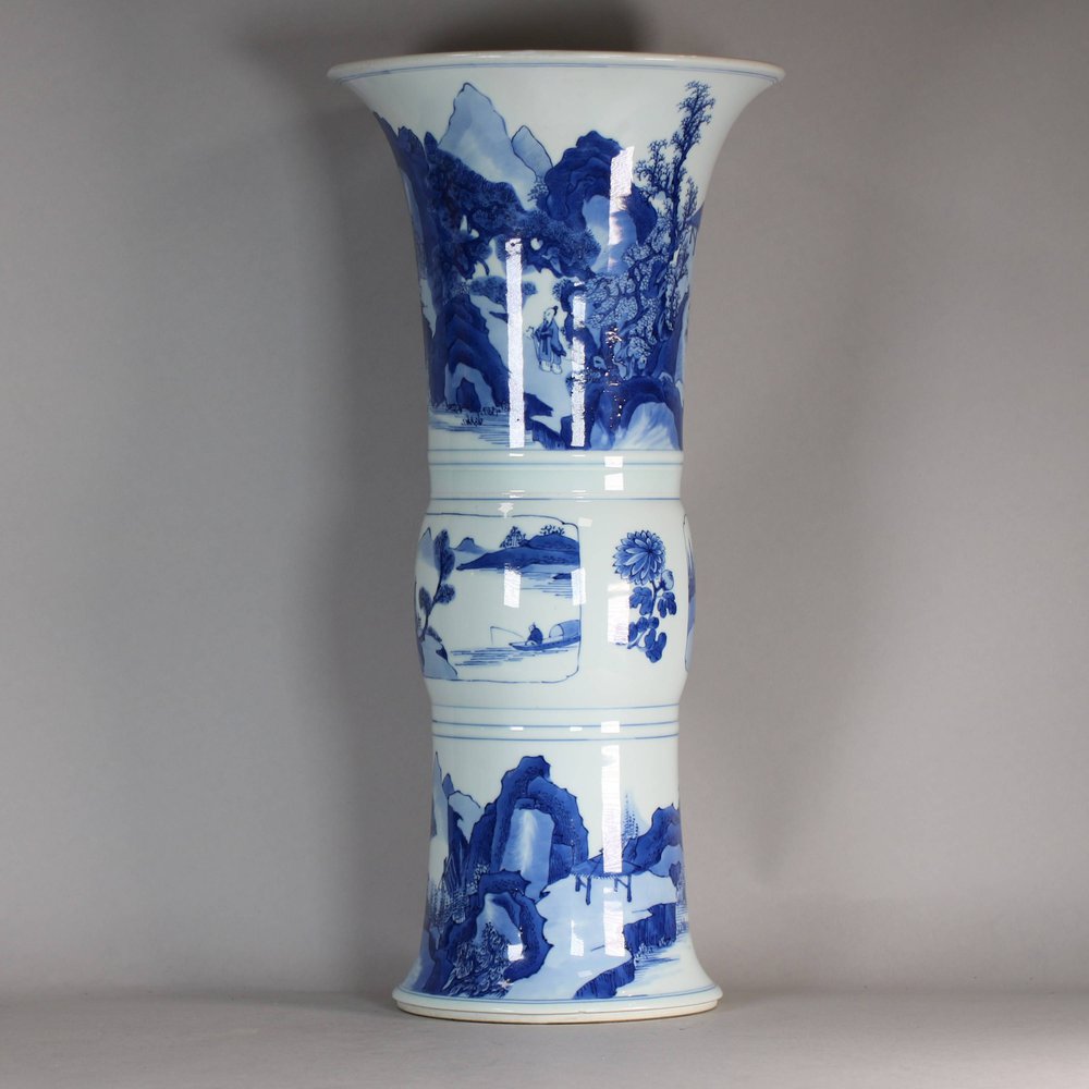 W527 Chinese blue and white 'gu' vase, Kangxi (1662-1722)