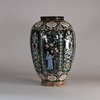 W542 Rare Dutch polychrome octagonal moulded vase