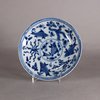 W558 Chinese blue and white saucer, Kangxi (1662-1722)