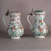 W573 Pair of Chinese famille verte baluster jugs, Kangxi (1662-1722)