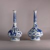 W600 Pair of Chinese blue and white porcelain vases, Kangxi (1662-1722)