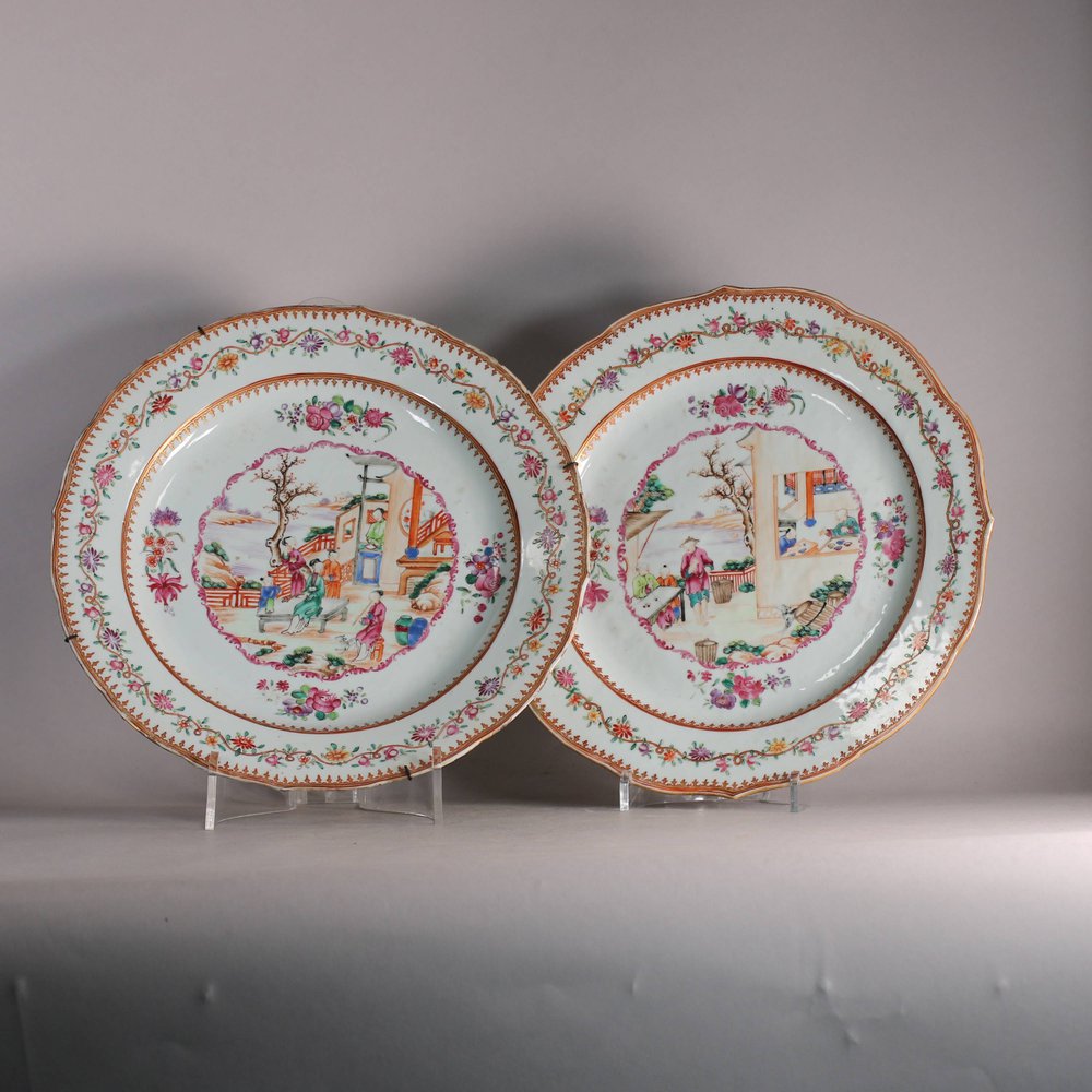 W631 Pair of Chinese famille rose chargers, Qianlong (1736-95)