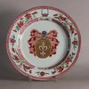 W632 Chinese rose armorial porcelain dish, Qianlong (1736-95)