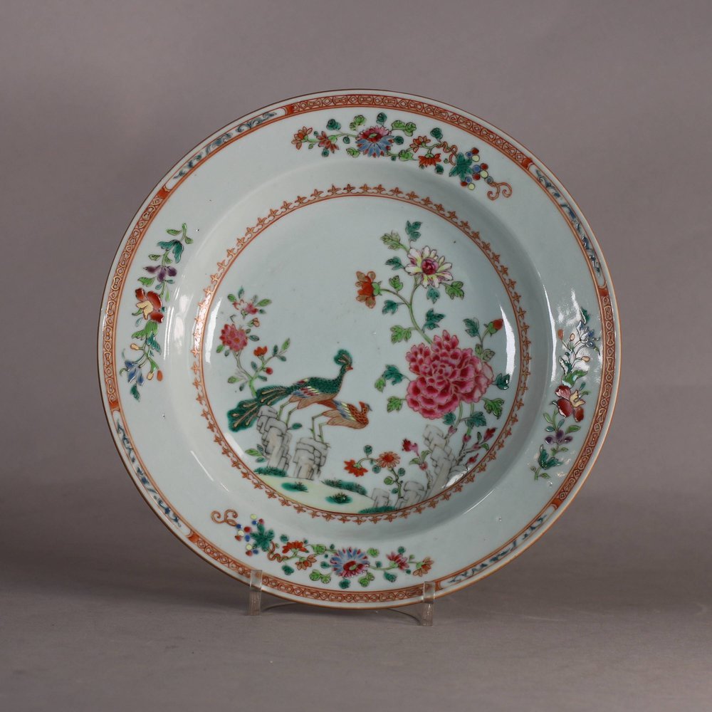 W645 Chinese famille rose double peacock soup plate, Qianlong (1736-95)