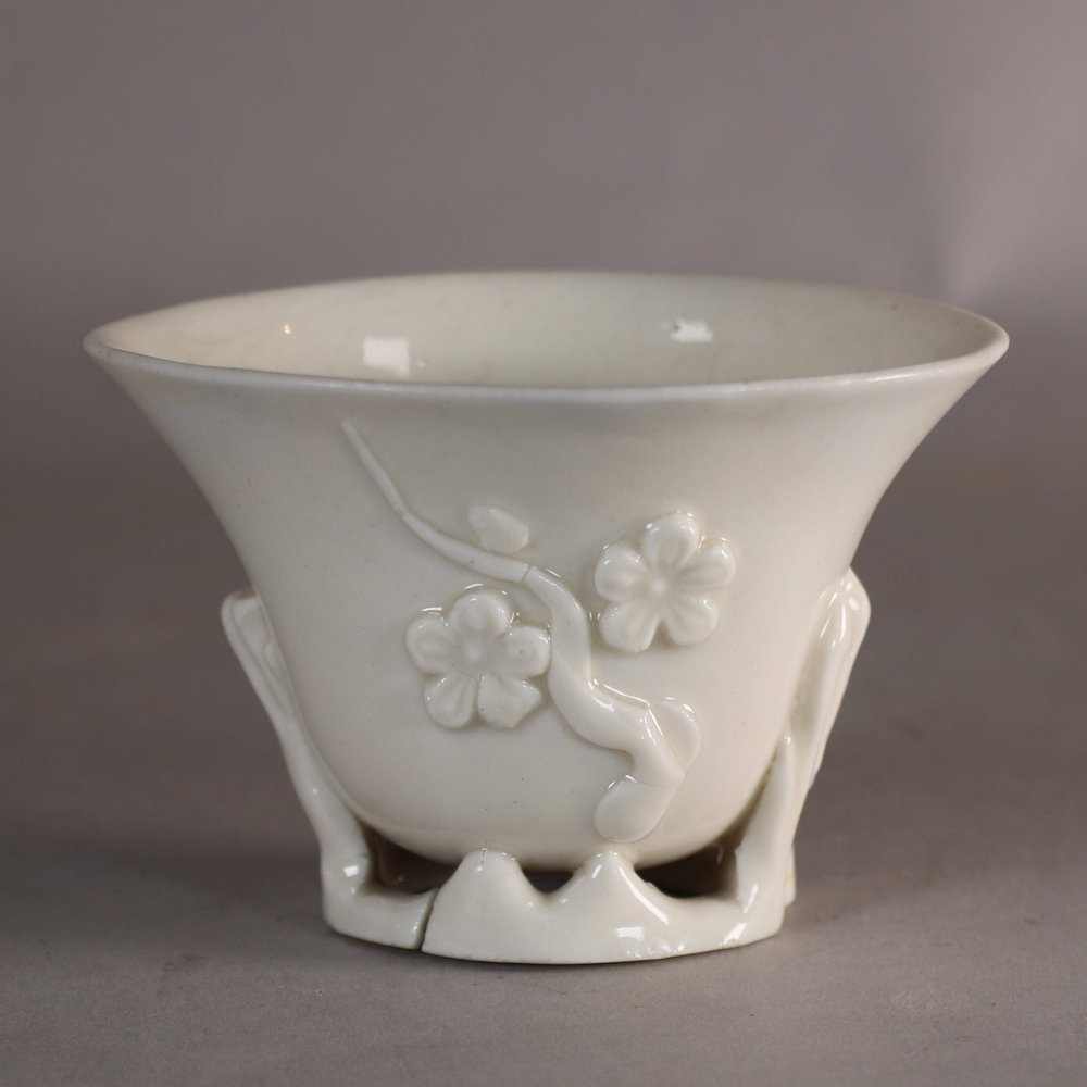 W656 Chinese blanc de chine libation cup, Kangxi (1662-1722)