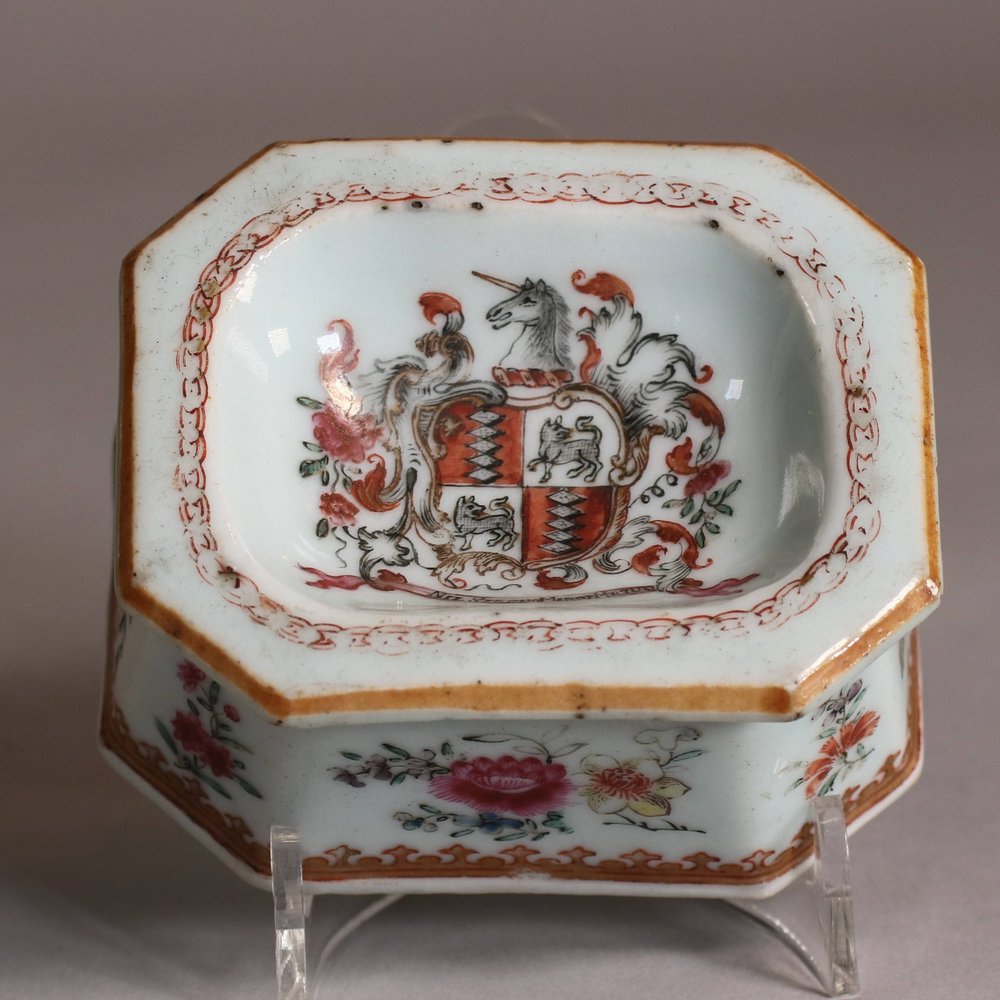 W661 Chinese armorial trencher salt, c.1770, Qianlong (1735-96)