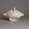 W662 A Staffordshire saltglaze double-lipped sauceboat, c.1760