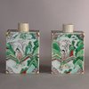 W663 Pair of Chinese famille verte tea caddies, Kangxi (1662-1722)