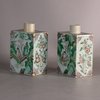 W663 Pair of Chinese famille verte tea caddies, Kangxi (1662-1722)