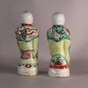 W664 Two exceptional Chinese famille verte figures of boys holding jars, Kangxi (1662-1722)