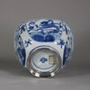 W672 Chinese blue and white square bowl with silver mount, Kangxi (1662-1722)