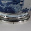 W672 Chinese blue and white square bowl with silver mount, Kangxi (1662-1722)