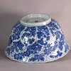 W674 Chinese blue and white moulded bowl with flared sides and foliate rim, Kangxi (1662-1722), t