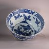 W674 Chinese blue and white moulded bowl with flared sides and foliate rim, Kangxi (1662-1722), t