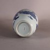 W687 Fine Chinese Transitional Chongzhen blue and white ovoid vase, circa 1640,