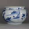 W700 Chinese blue and white ‘landscape’ food vessel, Kangxi (1662-1722)