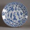 W707 Chinese blue and white plate, Kangxi (1662-1722)