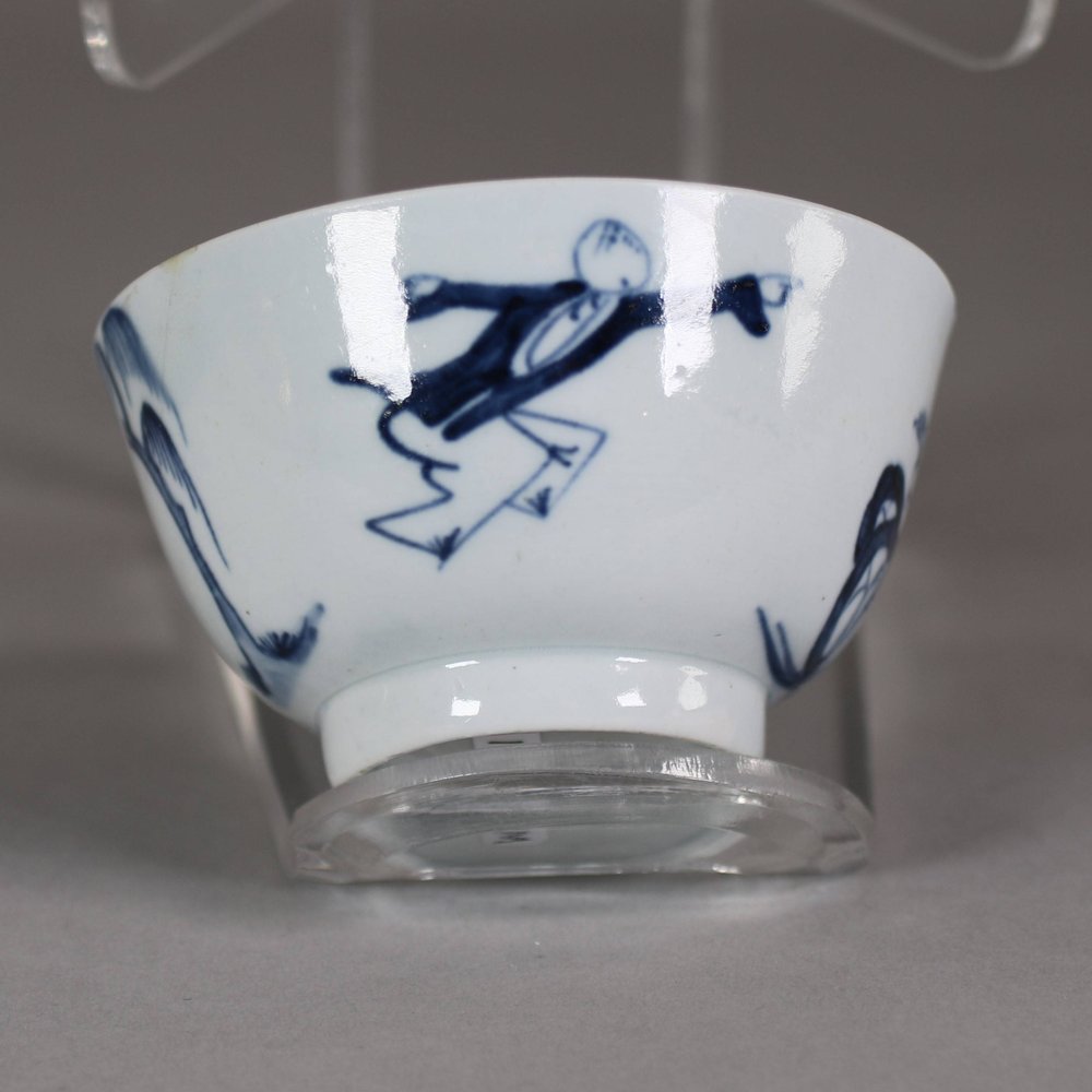 W731 Chaffer's Liverpool ‘Jumping Boy’ pattern teabowl, c.1760