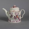 W736 Leeds cylindrical creamware teapot, c.1775