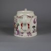 W736 Leeds cylindrical creamware teapot, c.1775