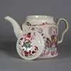 W736 Leeds cylindrical creamware teapot, c.1775