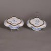 W741 Pair of Canton enamel quatrefoil saucers