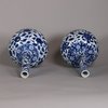 W749 Pair of Chinese blue and white bottle vases, Kangxi (1662-1722)