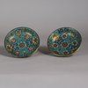 W755 Pair of Chinese miniature cloisonne tazza, 18th century