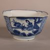 W779 Chinese blue and white four-sided bowl, Kangxi (1662-1722)