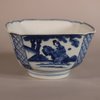 W779 Chinese blue and white four-sided bowl, Kangxi (1662-1722)