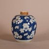 W784 Chinese blue and white ginger jar and cover