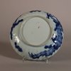 W791 Chinese blue and white ribbed plate, early eighteenth century