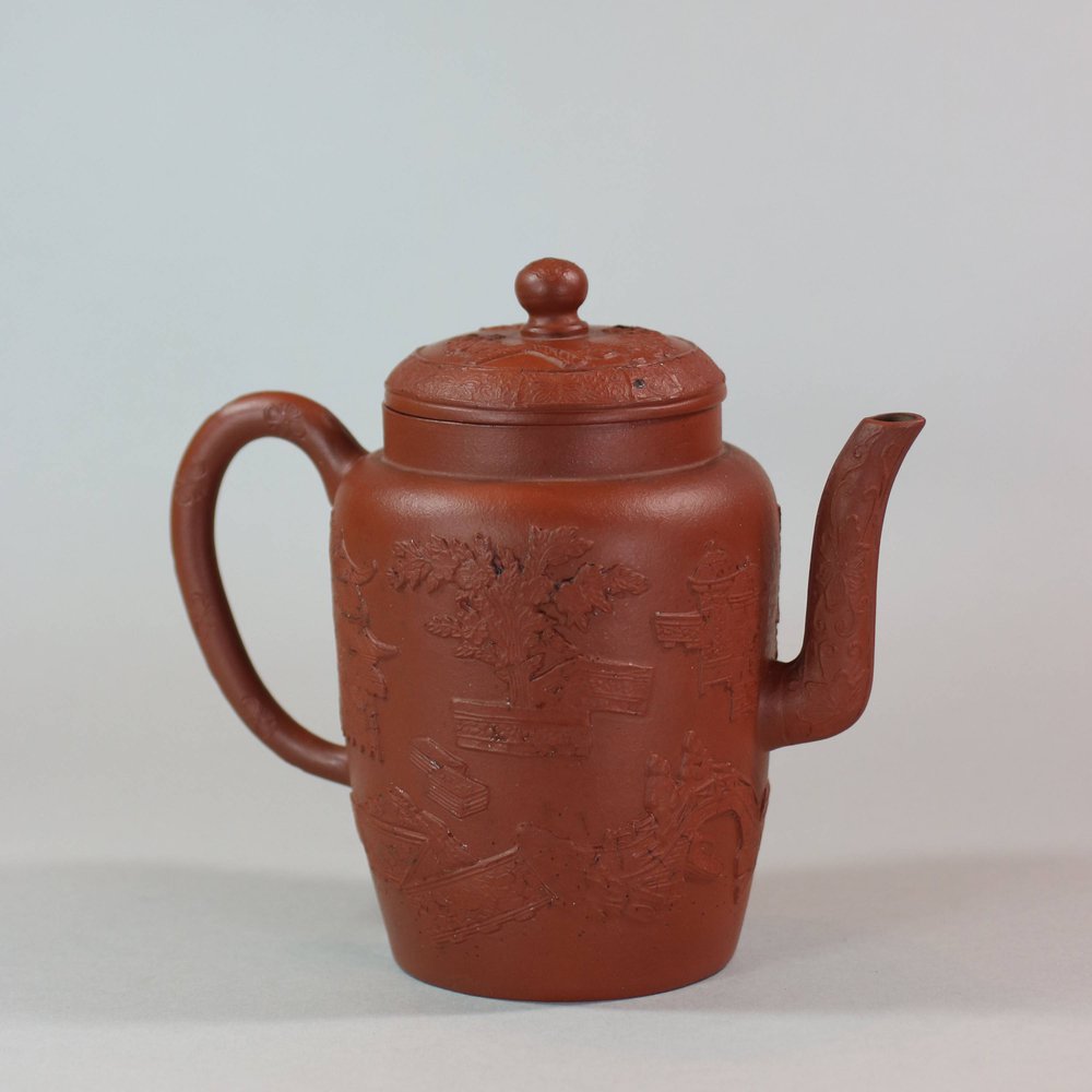 W80 Yixing  'landscape and scholar's objects' teapot