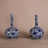 W801 Near pair of Chinese blue and white bottle vases, Kangxi (1662-1722)
