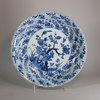 W81 Blue and white moulded charger, Kangxi (1662-1722)