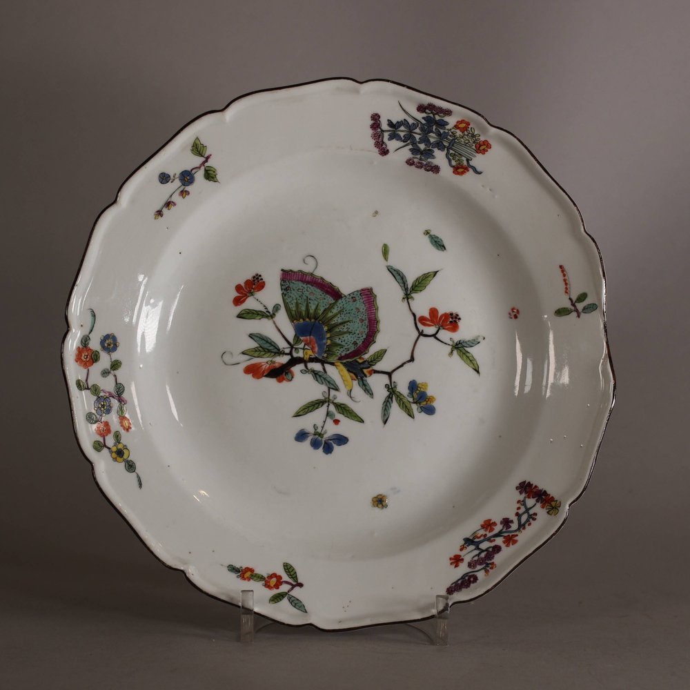 W811 Meissen porcelain 'schmetterling' plate, circa 1730-3