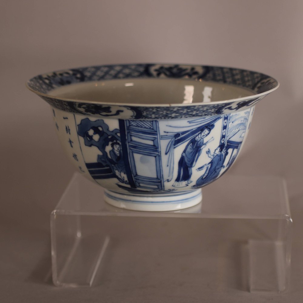 W813 Chinese blue and white bowl, Kangxi (1662-1722), decorated with , Kangxi mark to the base and of the period