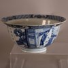 W813 Chinese blue and white bowl, Kangxi (1662-1722), decorated with , Kangxi mark to the base and of the period