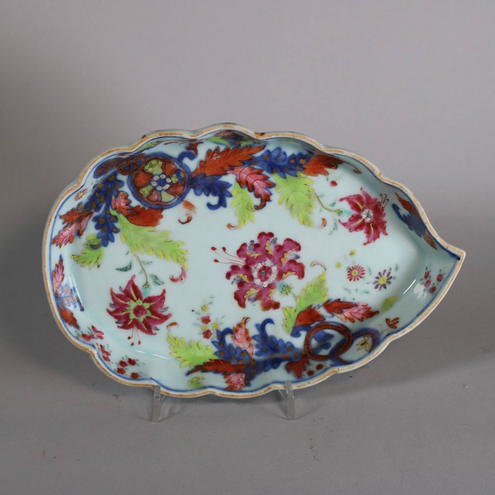 W82 Tobacco leaf oval dish, Qianlong (1736-95)