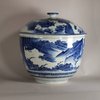 W828 Rare Japanese Arita blue and white tureen and cover, Edo Period, circa 1680