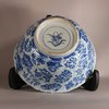 W830 Chinese blue and white moulded bowl with flared sides and foliate rim, Kangxi (1662-1722),