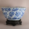 W830 Chinese blue and white moulded bowl with flared sides and foliate rim, Kangxi (1662-1722),