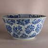 W830 Chinese blue and white moulded bowl with flared sides and foliate rim, Kangxi (1662-1722),