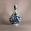 W834 Rare Delft water bottle vase circa 1750, probably London or Bristol.